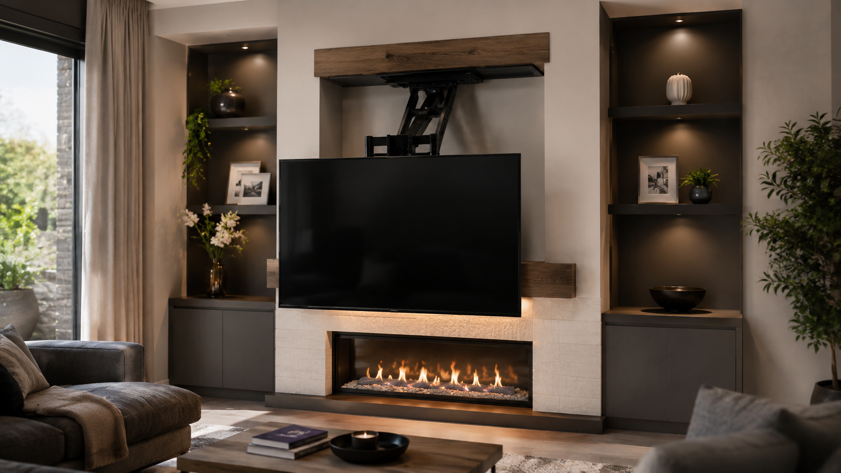 Fireplace TV wall mounting setup in Stratford